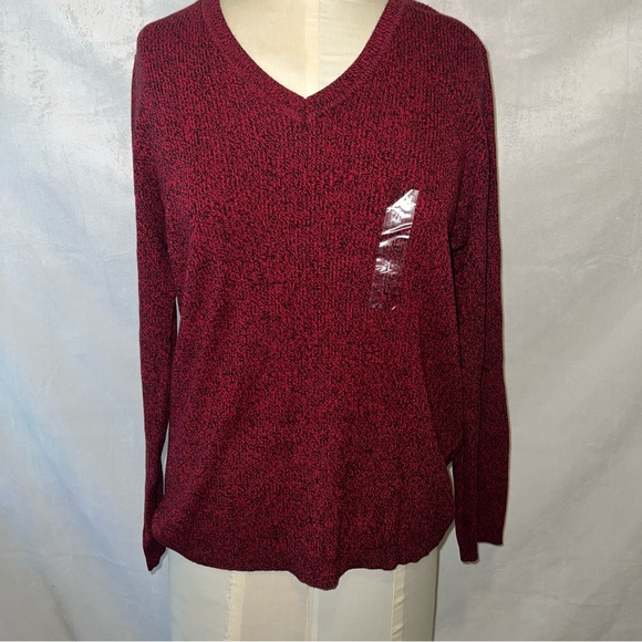 Karen Scott red‎ v neck sweater - Picture 1 of 10